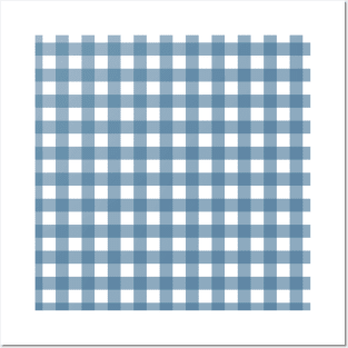 Checkered Blue and White Gingham Posters and Art